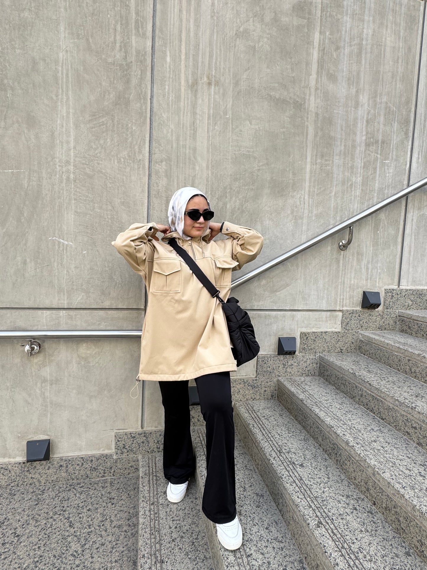 Street luxe hoodie in beige