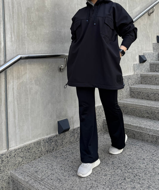 Street luxe hoodie in black