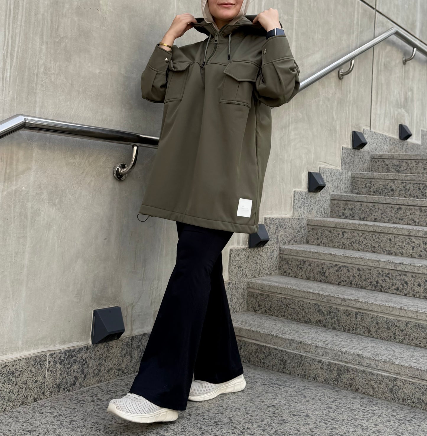 Street luxe hoodie in olive