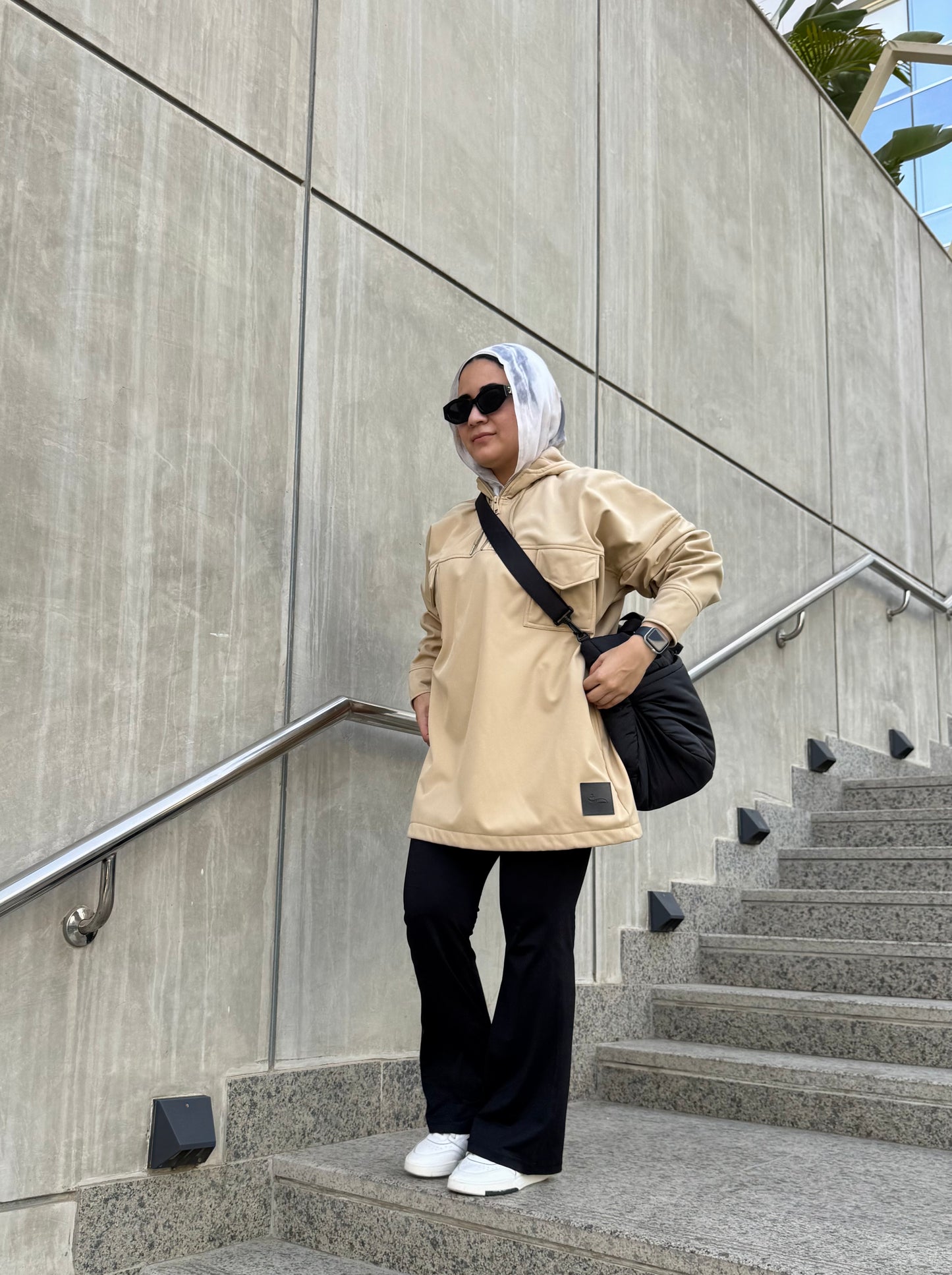 Street luxe hoodie in beige