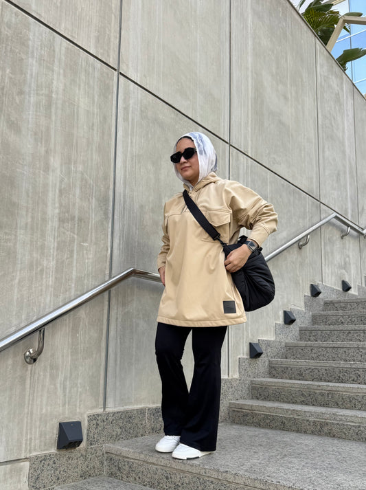 Street luxe hoodie in beige