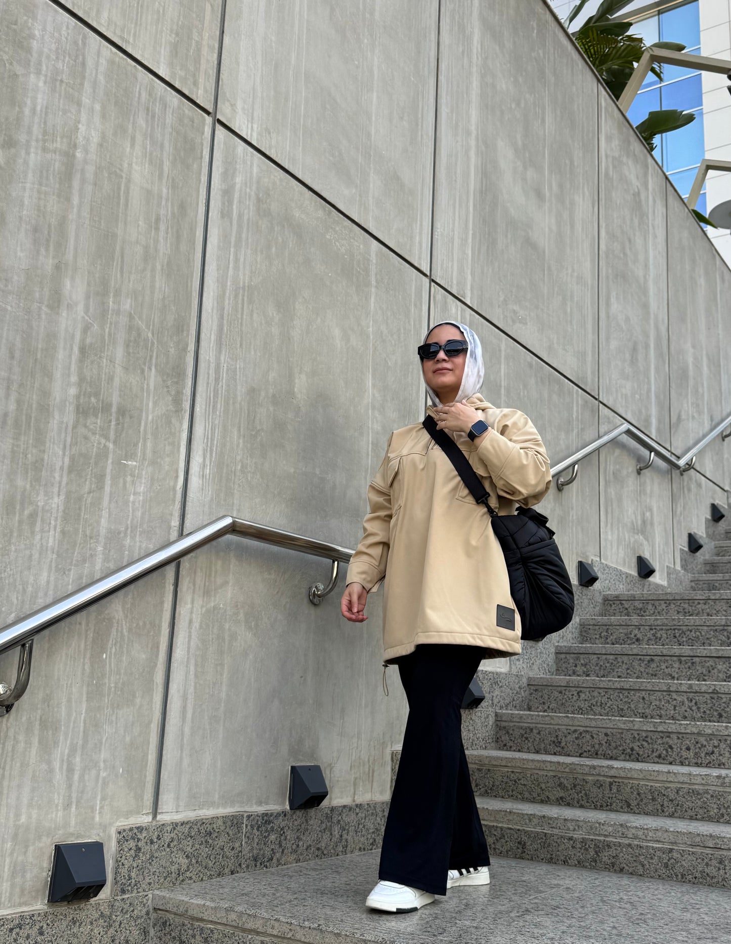 Street luxe hoodie in beige