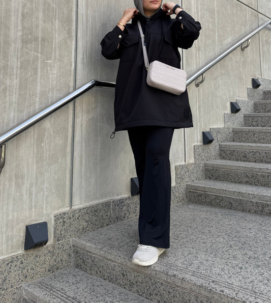 Street luxe hoodie in black